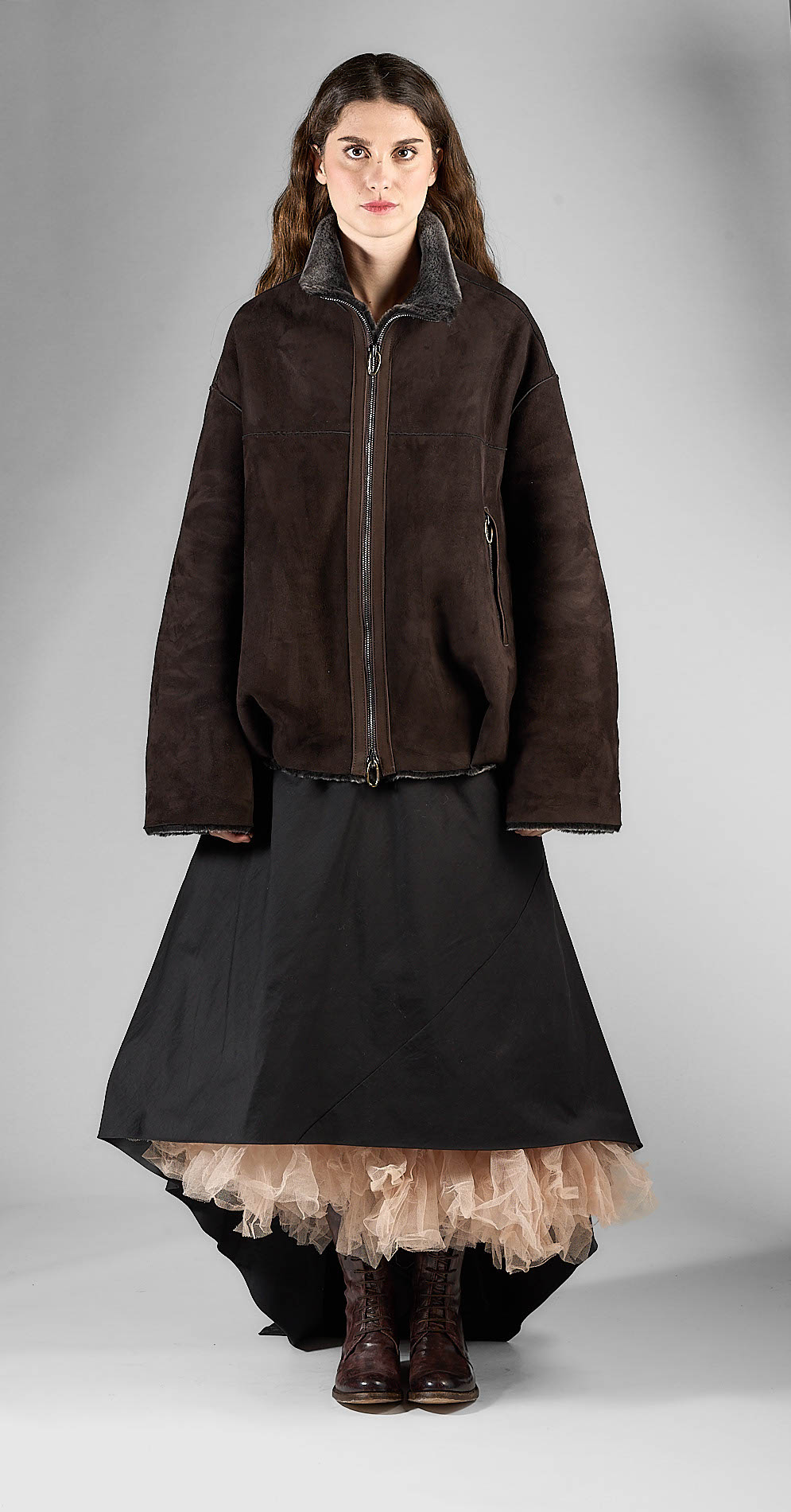 DANIELE BASTA LEATHER AND SILVER JACKET